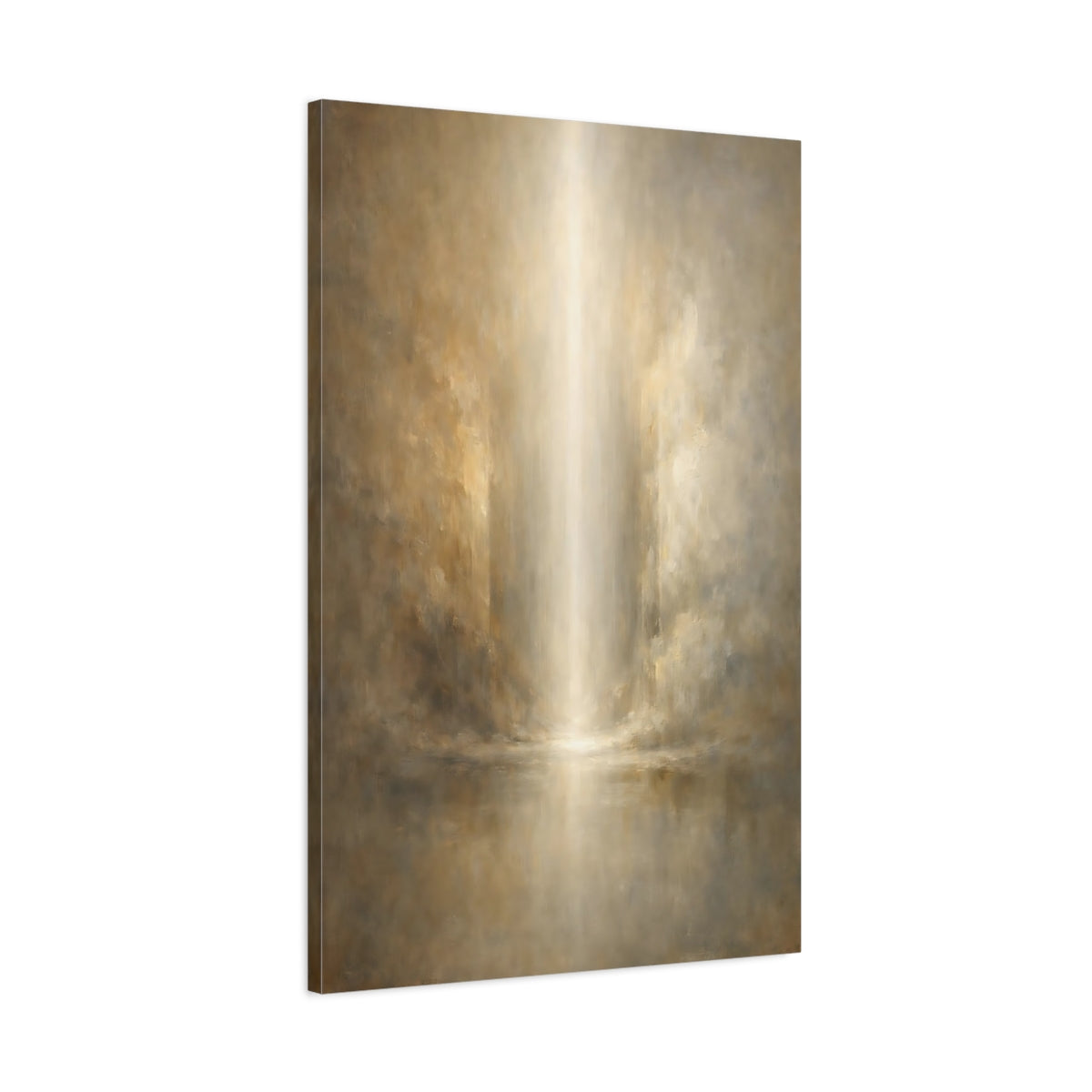 Side Mockup 1. Abstract Light Beam Golden Light shown as stretched canvas wall art