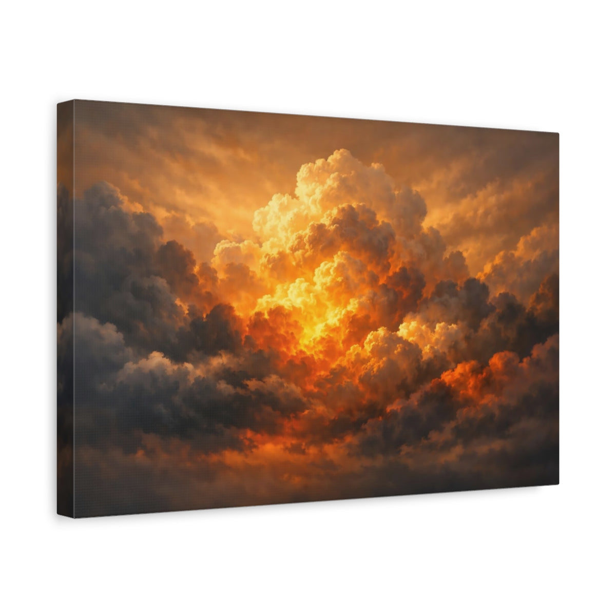 Golden Glow Storm Clouds Nature - Canvas Wall Art Print