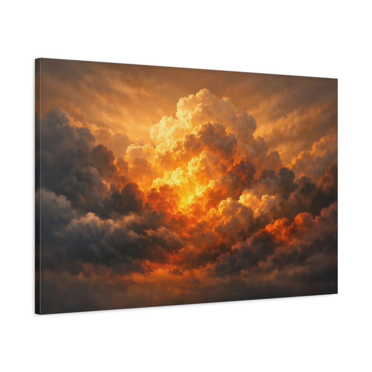 Golden Glow Storm Clouds Nature - Canvas Wall Art Print