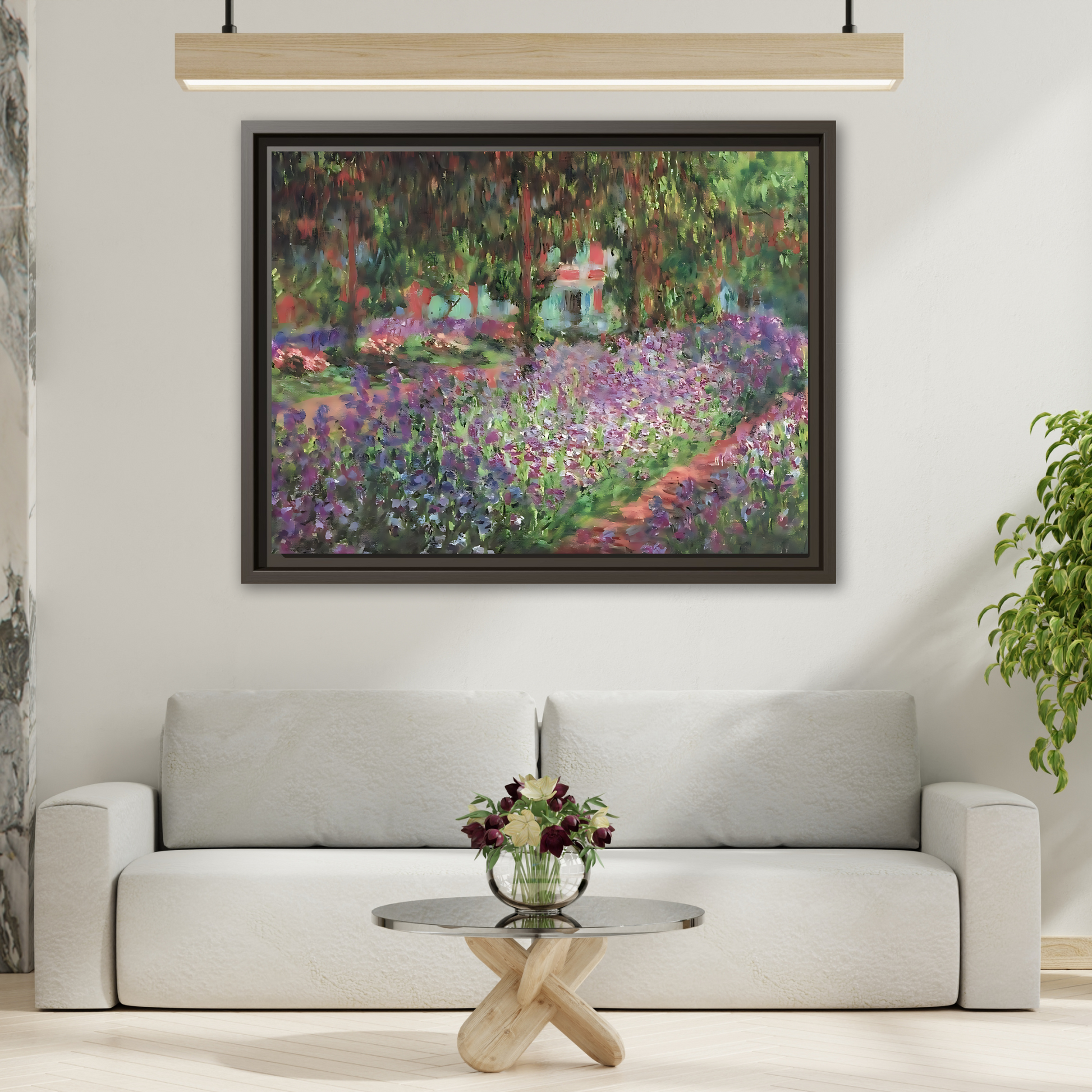 Claude Monet Artists Garden Giverny - Colorful Canvas Wall Art Decor Print