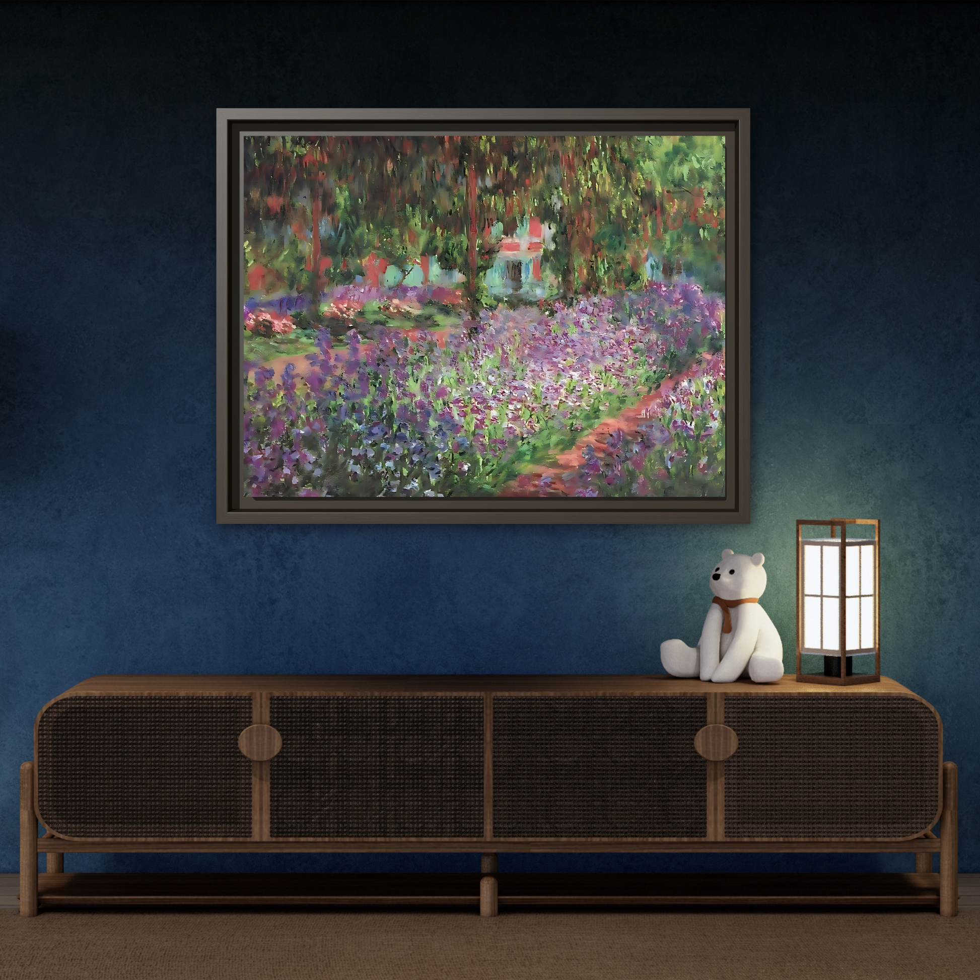 Claude Monet Artists Garden Giverny - Colorful Canvas Wall Art Decor Print