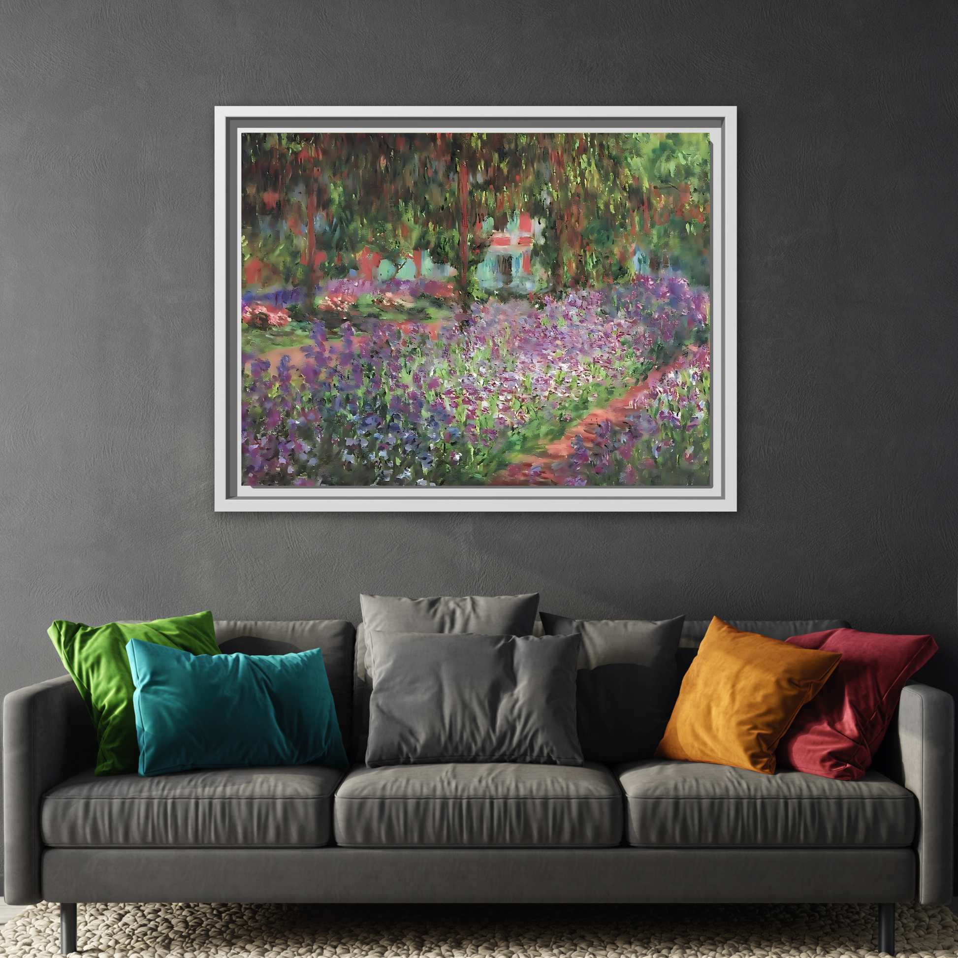 Claude Monet Artists Garden Giverny - Colorful Canvas Wall Art Decor Print