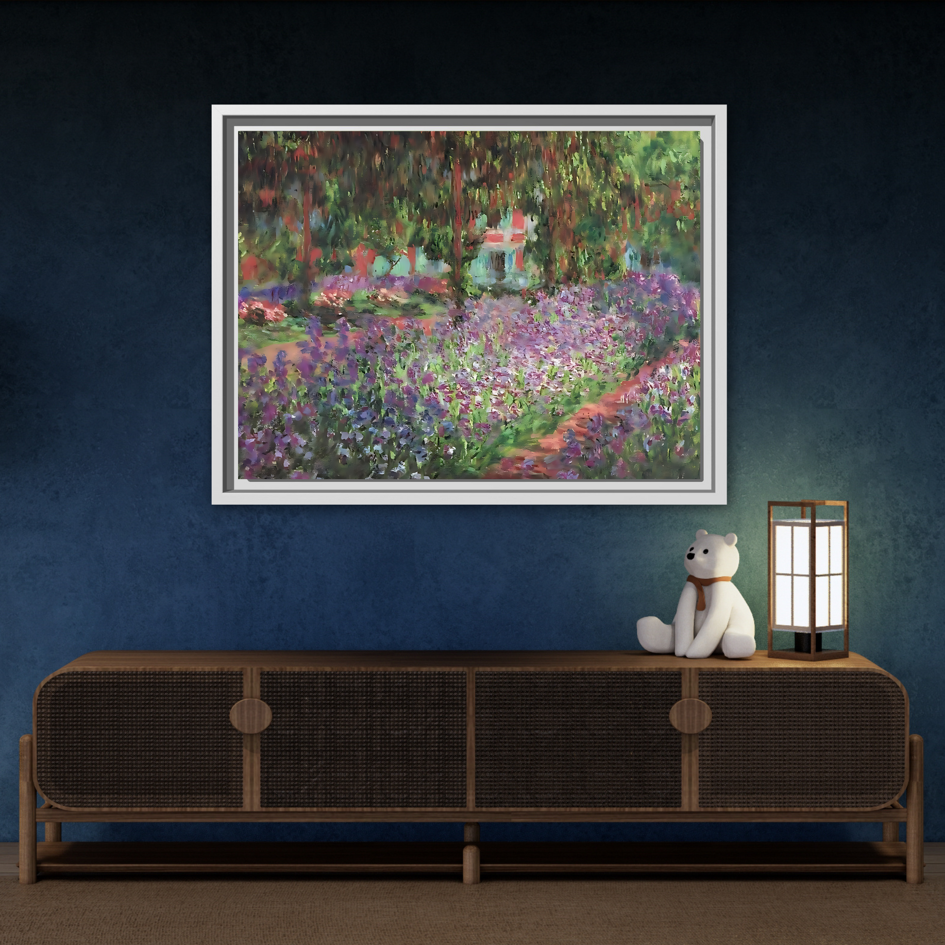 Claude Monet Artists Garden Giverny - Colorful Canvas Wall Art Decor Print