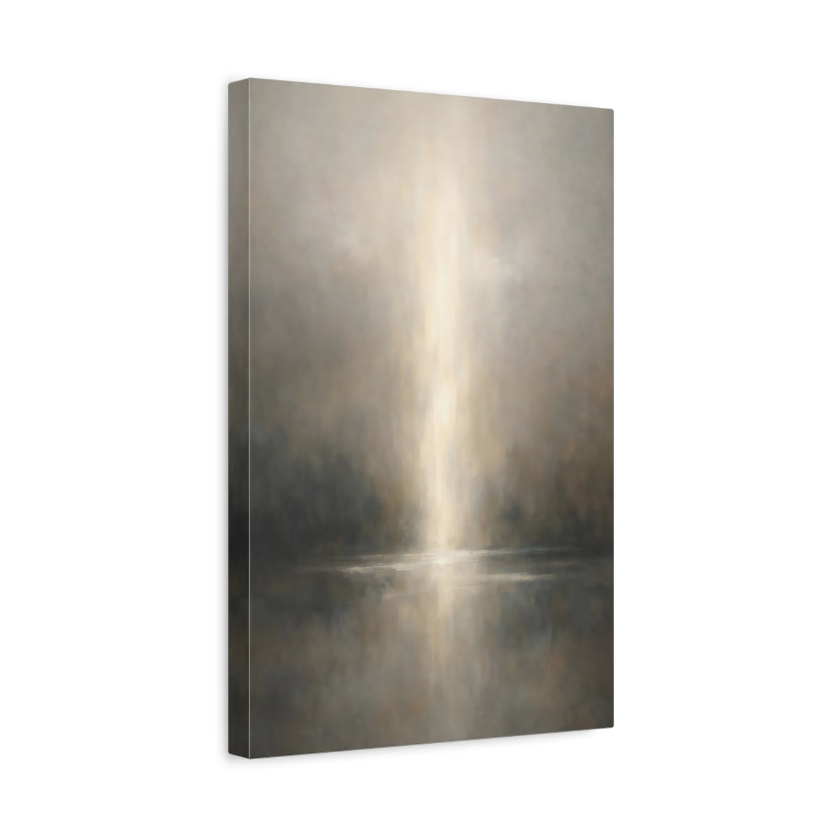 Side Mockup 4. Nature Light Beam Misty Light shown as stretched canvas wall art