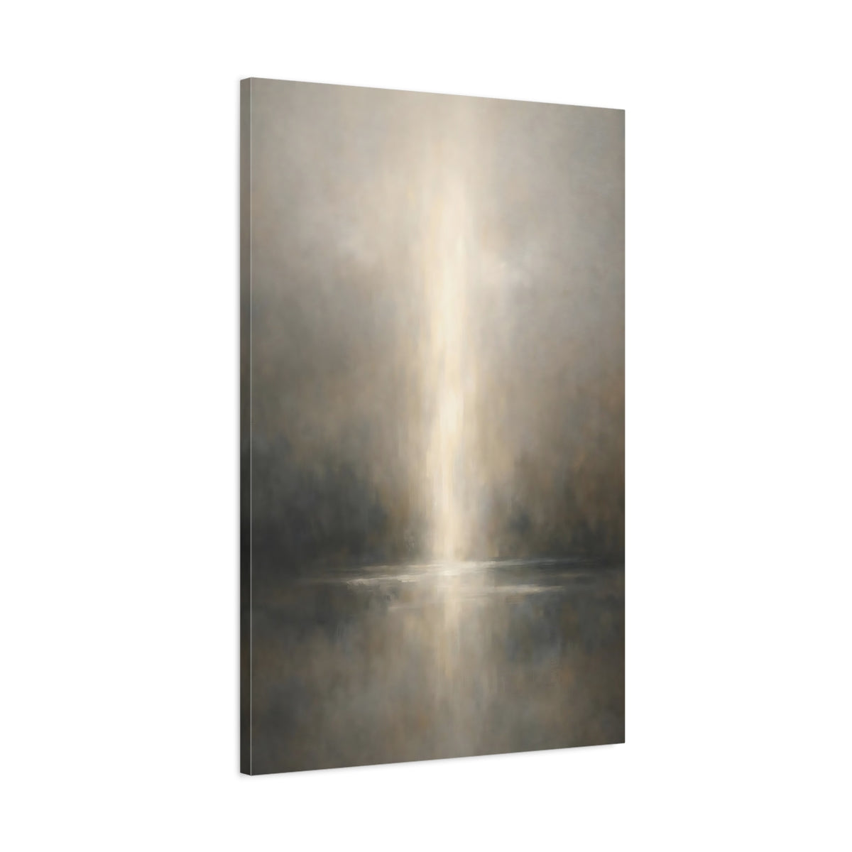 Side Mockup 1. Nature Light Beam Misty Light shown as stretched canvas wall art