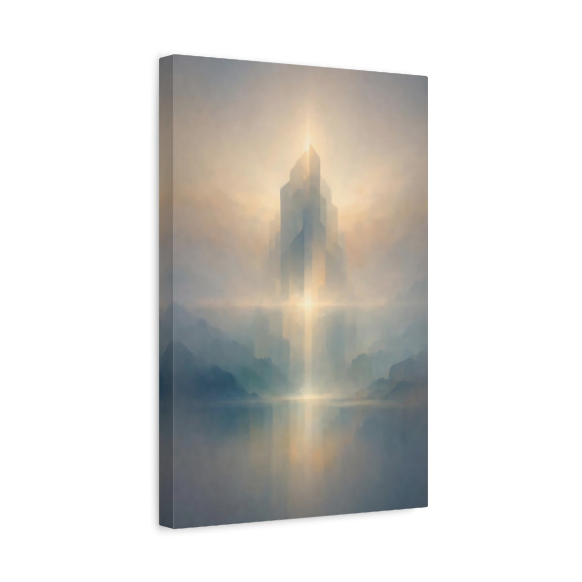 Science Fiction Ethereal City Misty Landscape - Canvas Wall Art Print