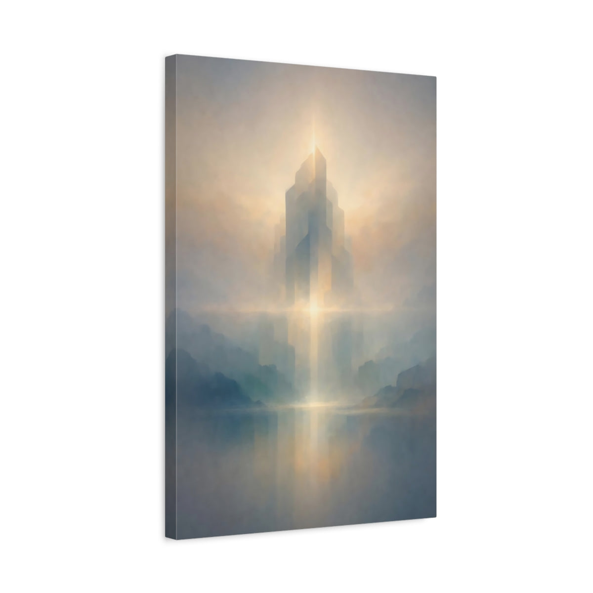 Science Fiction Ethereal City Misty Landscape - Canvas Wall Art Print