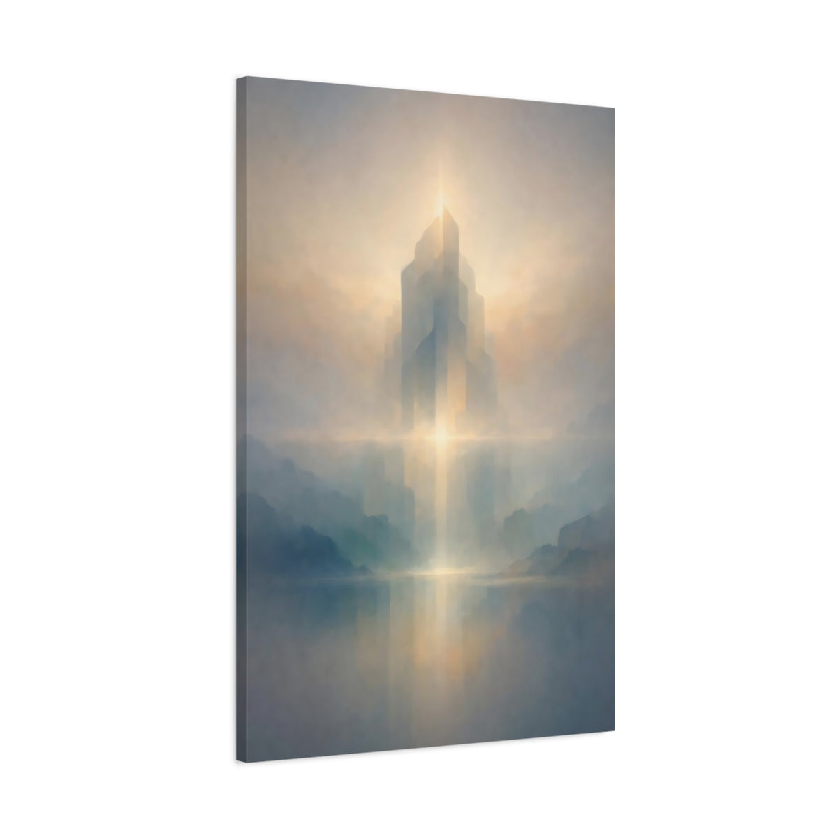 Science Fiction Ethereal City Misty Landscape - Canvas Wall Art Print