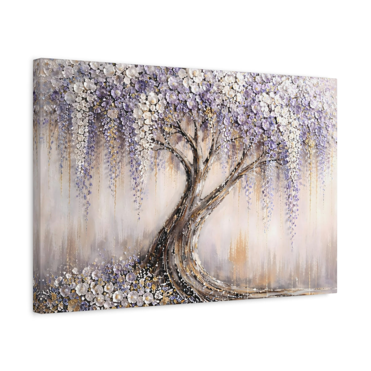 Floral Wisteria Tree Lavender - Canvas Wall Art Print