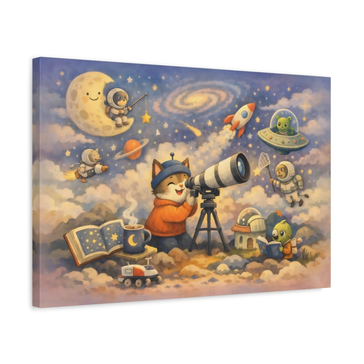 Science Fiction Space Animals Dreamy Art - Canvas Wall Art Print