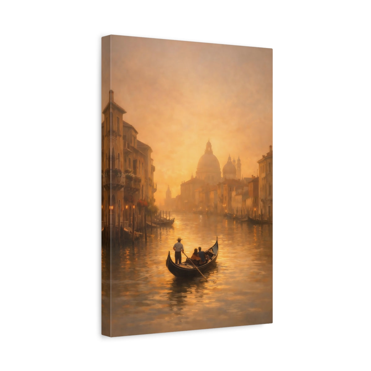 Vintage Gondola Golden Venice - Canvas Wall Art Print