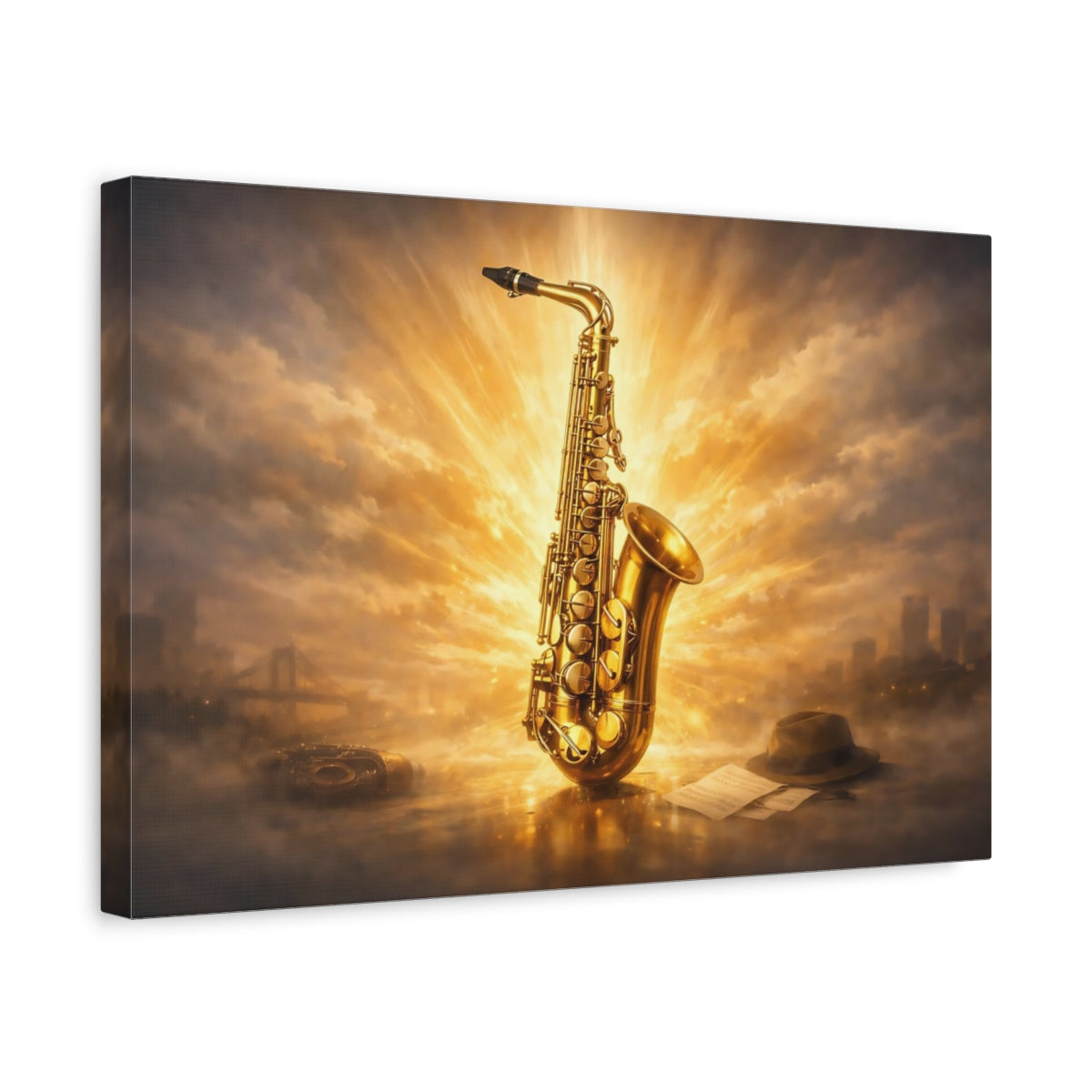 Soft Matte Saxophone Vintage - Canvas Wall Art Print