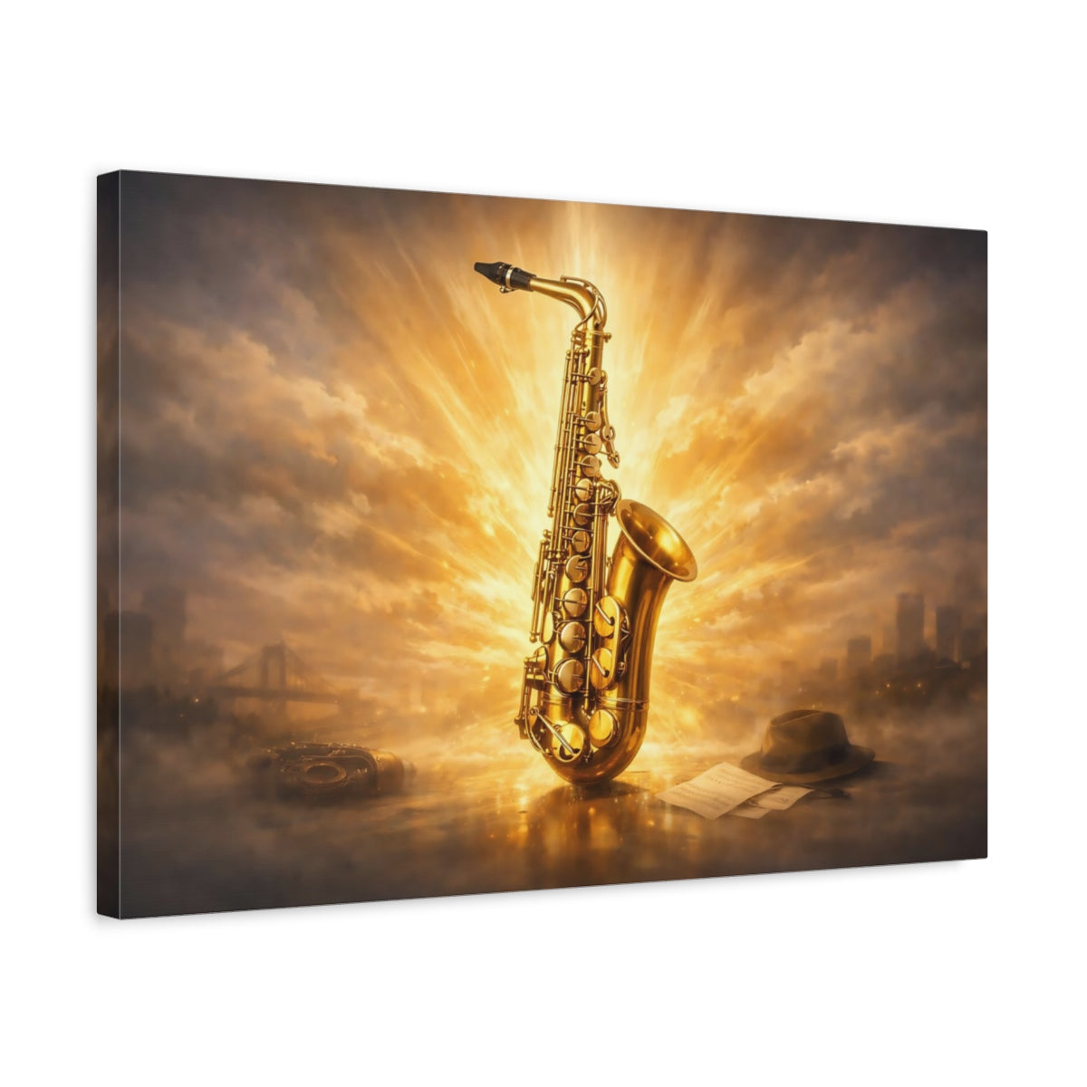 Soft Matte Saxophone Vintage - Canvas Wall Art Print