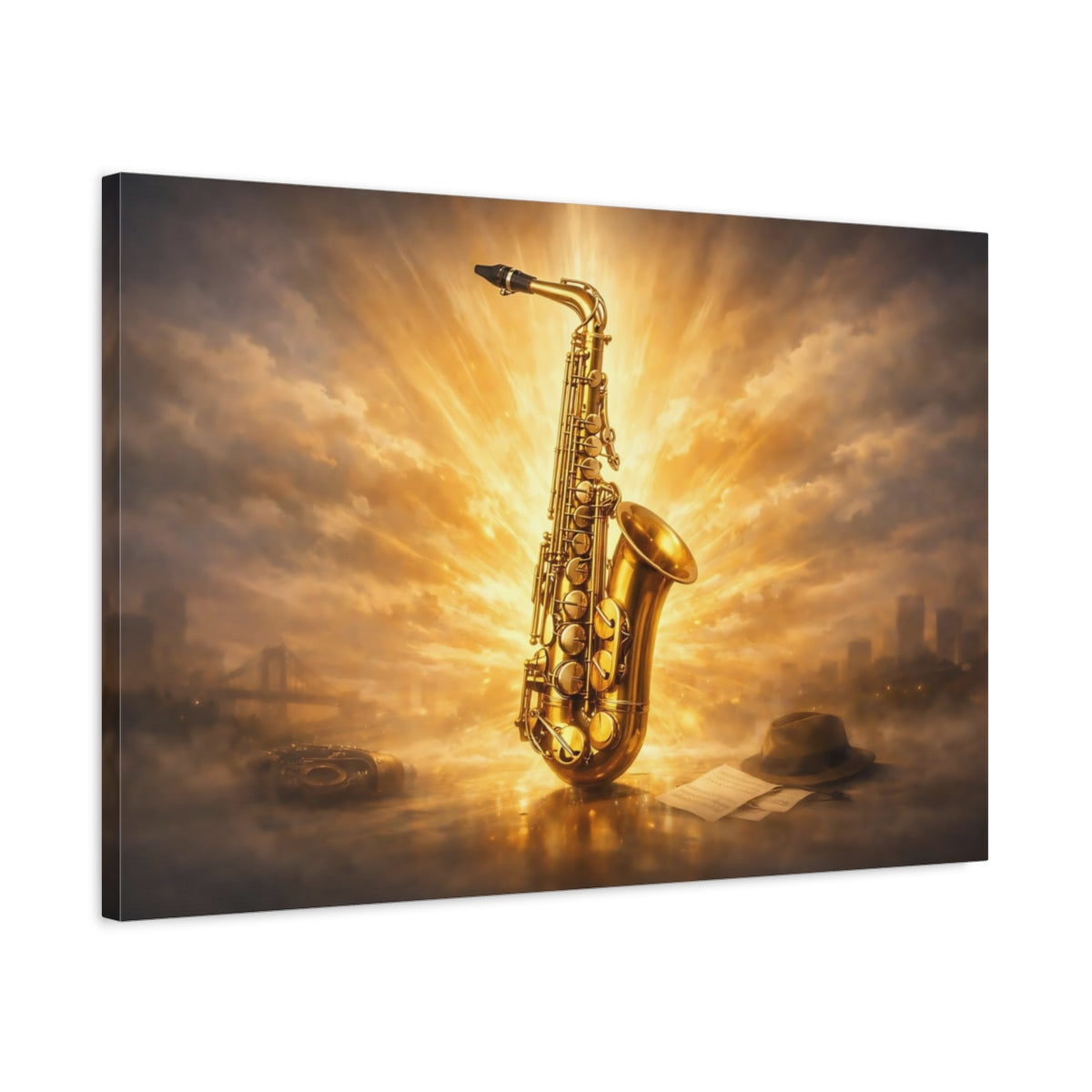 Soft Matte Saxophone Vintage - Canvas Wall Art Print