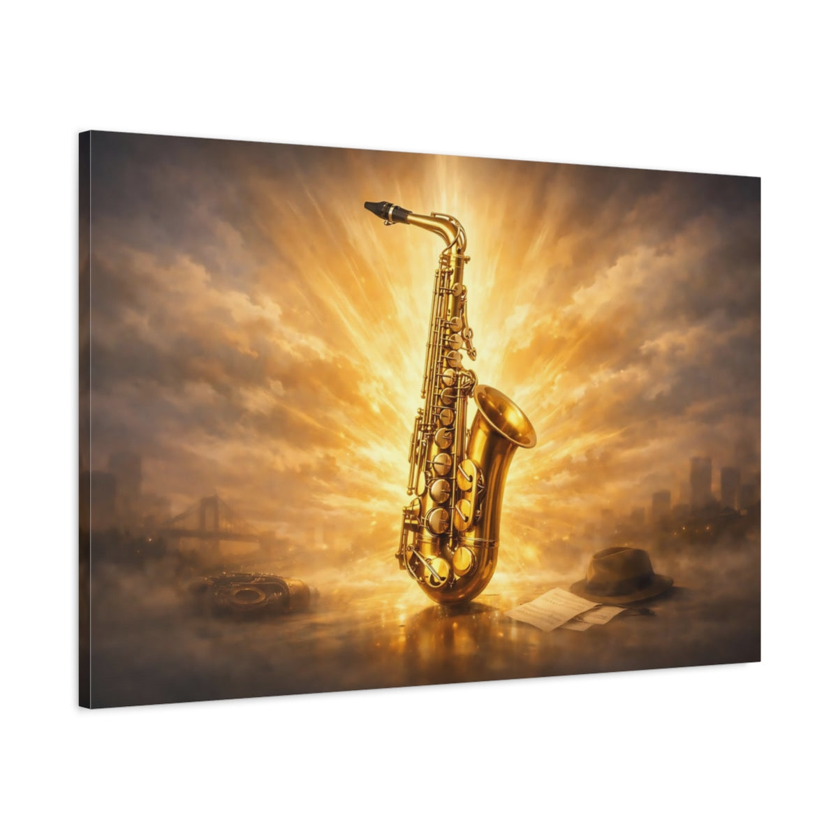 Soft Matte Saxophone Vintage - Canvas Wall Art Print