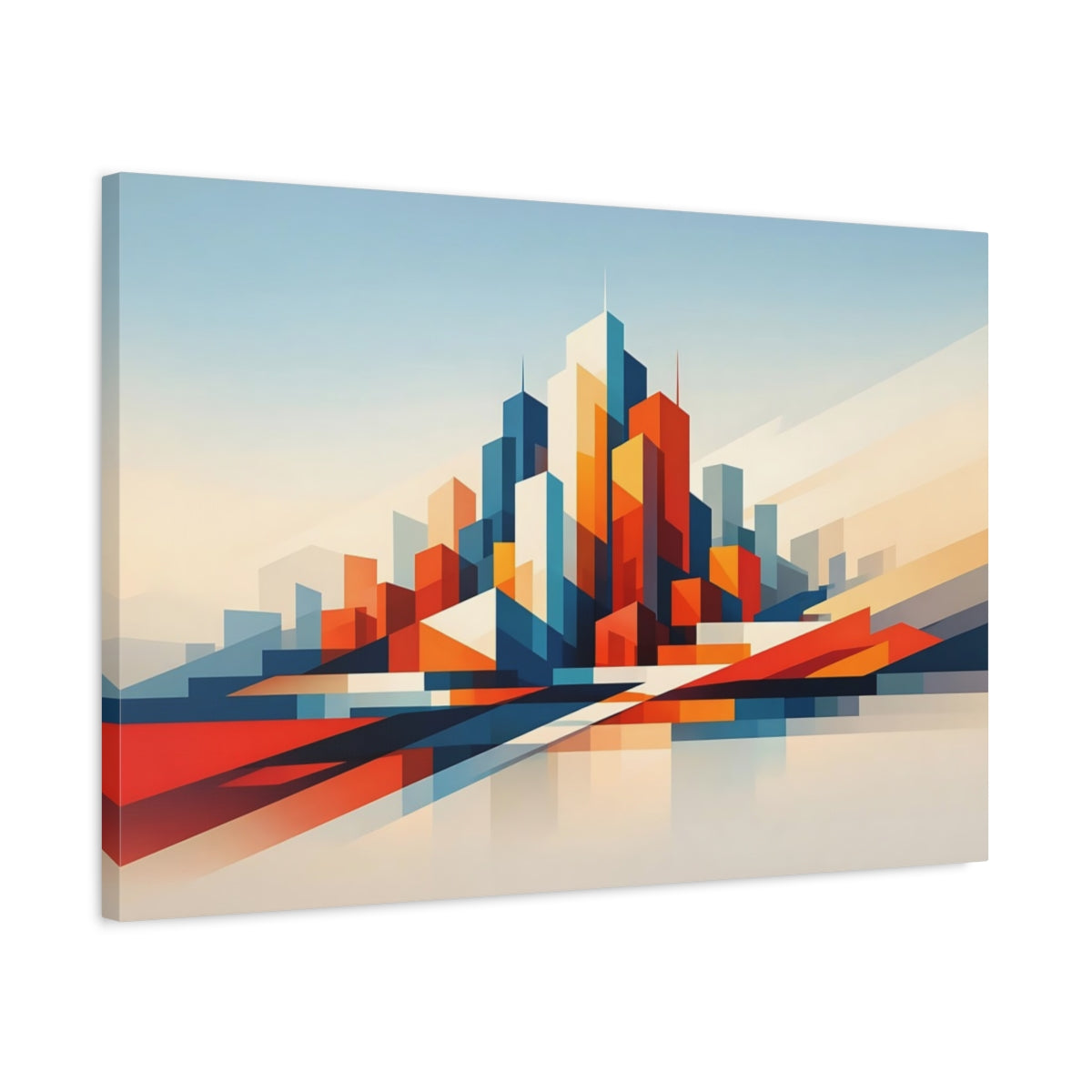 Contemporary Abstract Urban Skyline City - Canvas Wall Art Print