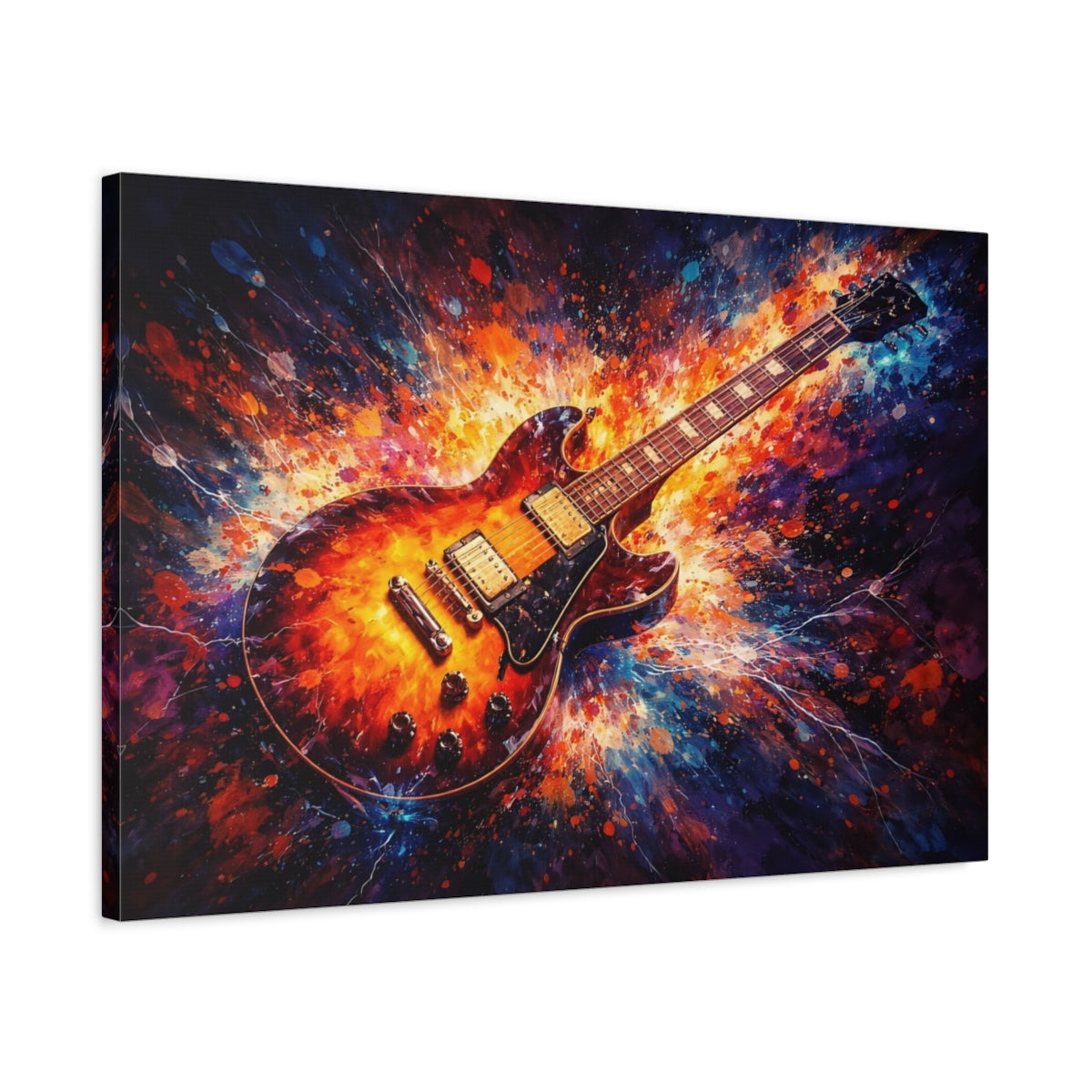 Guitare Électrique Abstraite Colorée - Impression sur Toile Murale