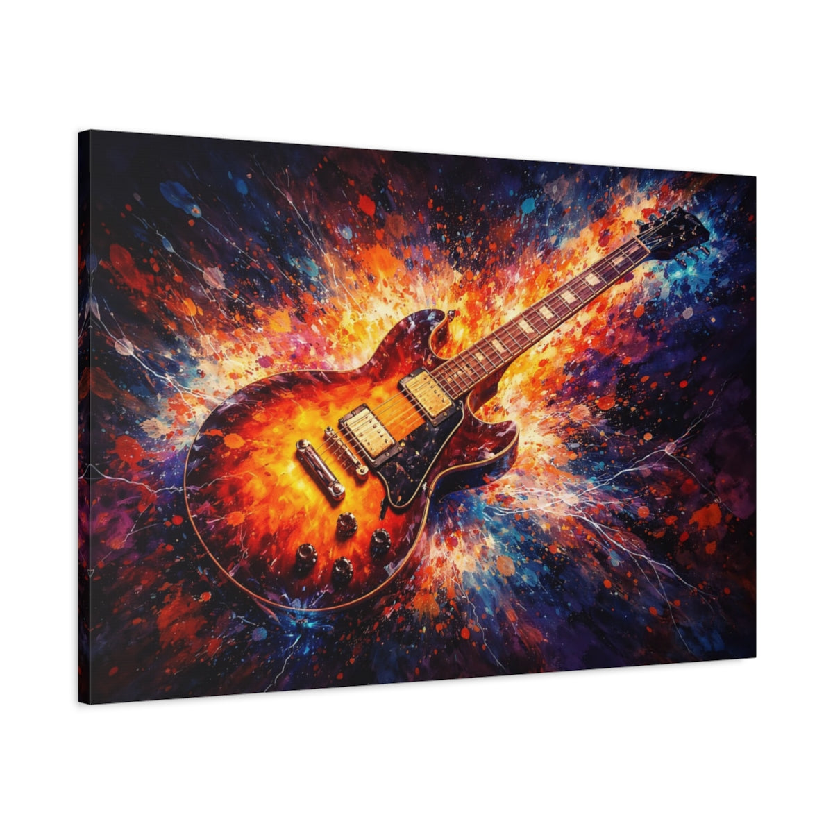 Guitare Électrique Abstraite Colorée - Impression sur Toile Murale