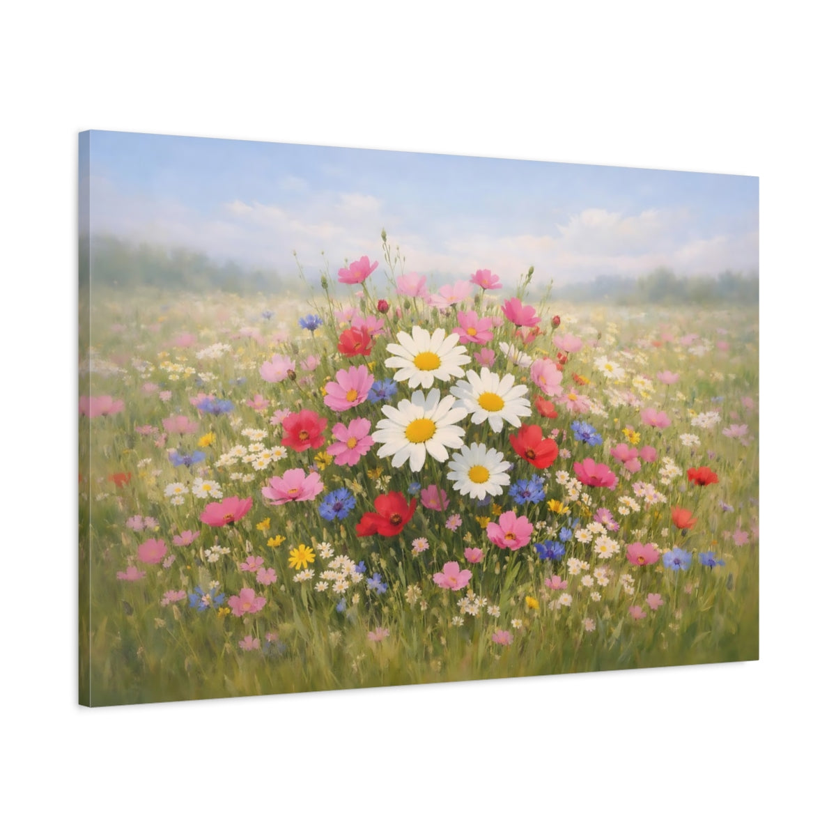Nature Flower Meadow Wildflowers Floral - Canvas Wall Art Print