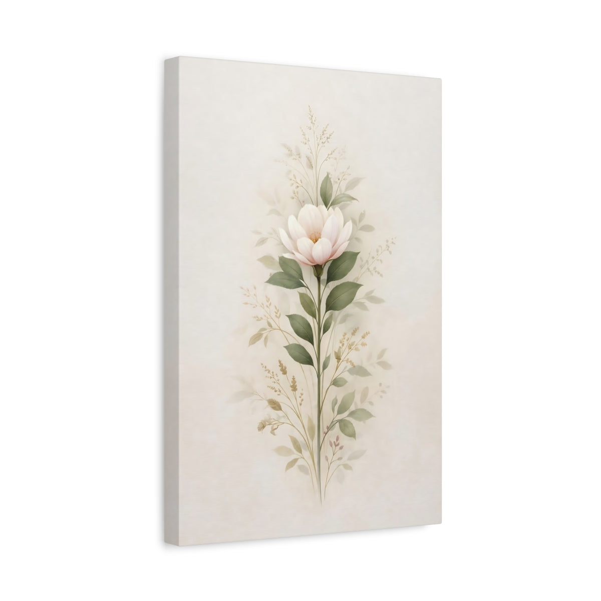 Floral Magnolia Flower Soft Pink - Canvas Wall Art Print