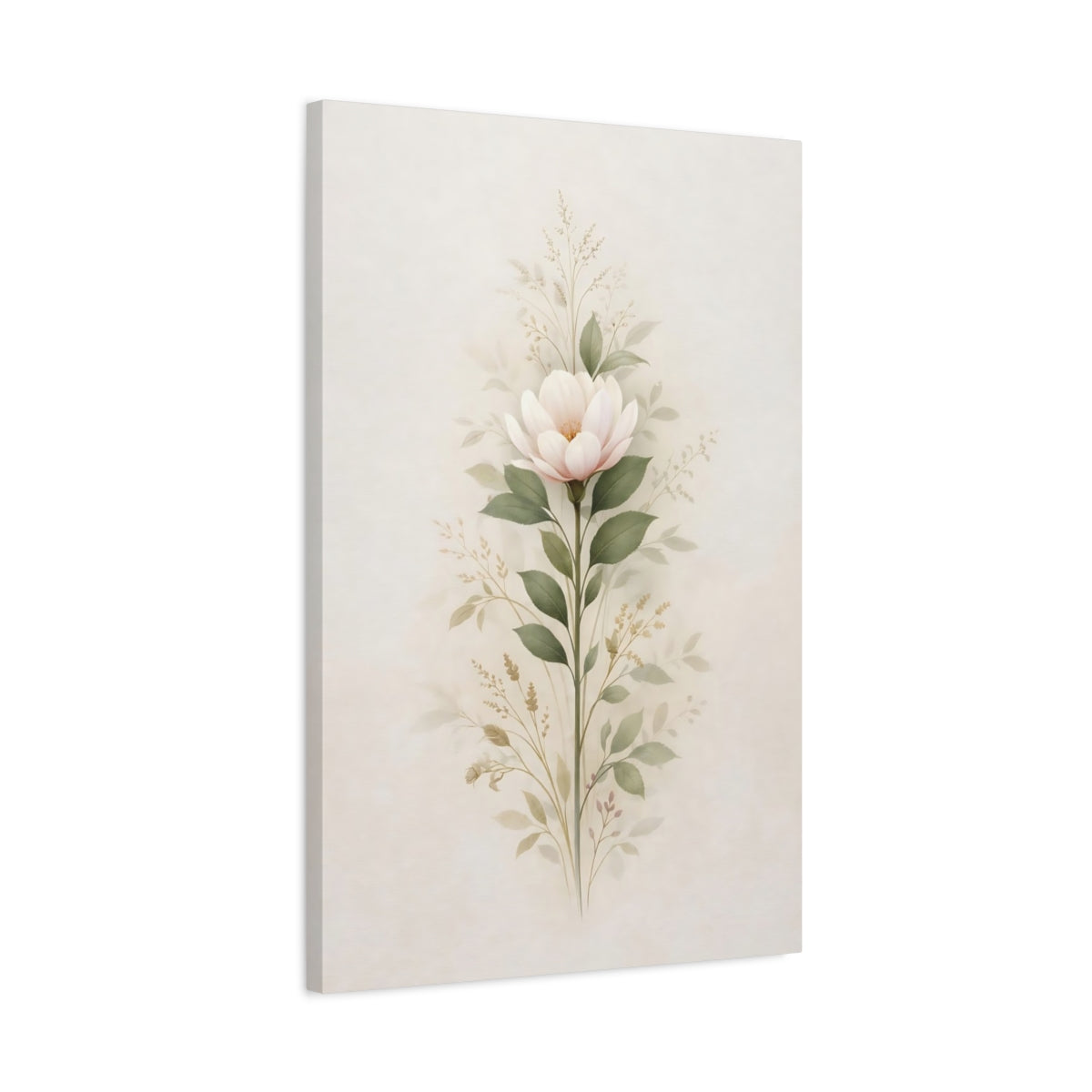 Floral Magnolia Flower Soft Pink - Canvas Wall Art Print