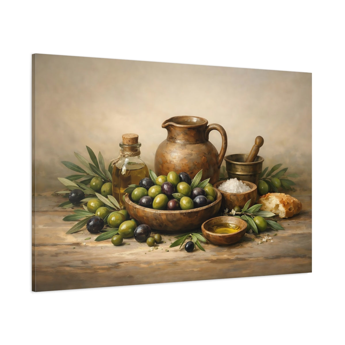 Nature Rustic Olives Vintage - Canvas Wall Art Print