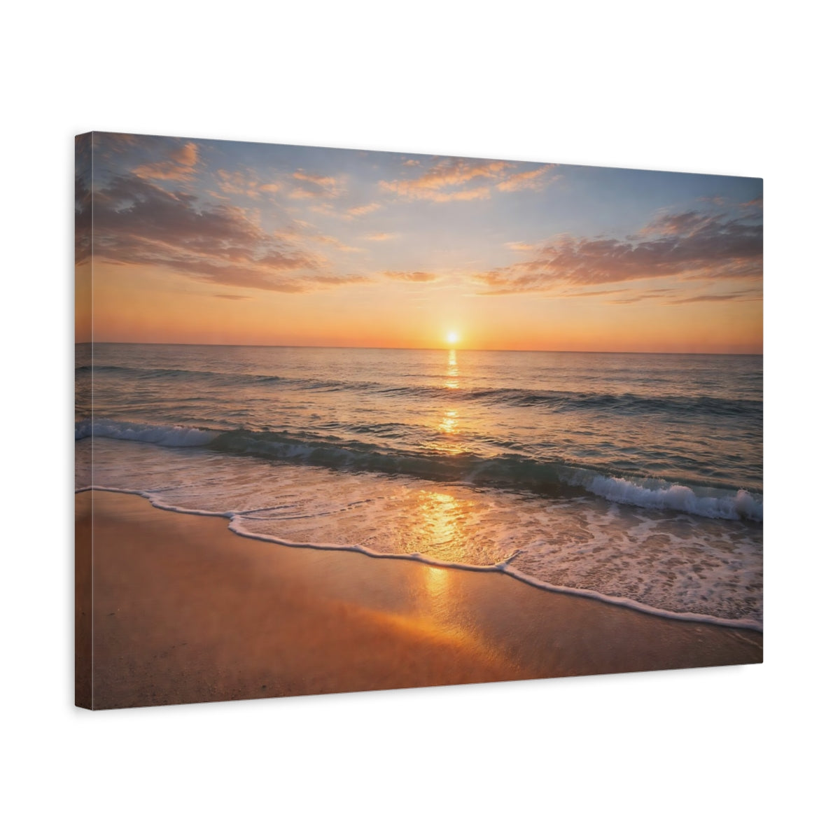 Nature Ocean Sunset Golden - Canvas Wall Art Print