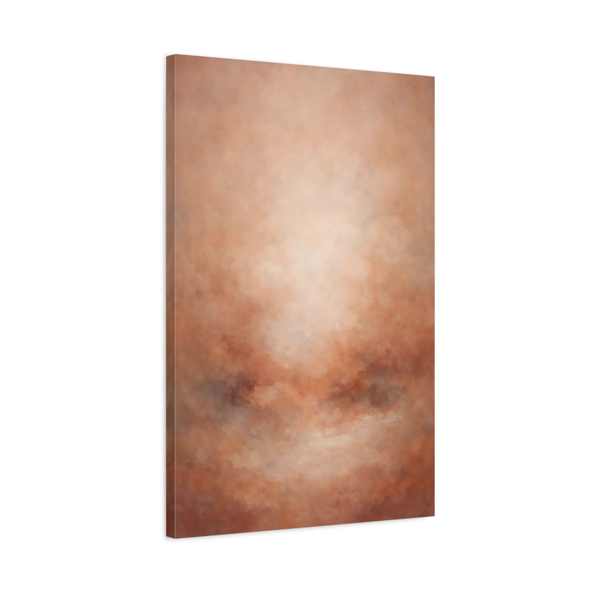 Side Mockup 2. Abstract Abstract Texture Warm Rust Abstract shown as stretched canvas wall art