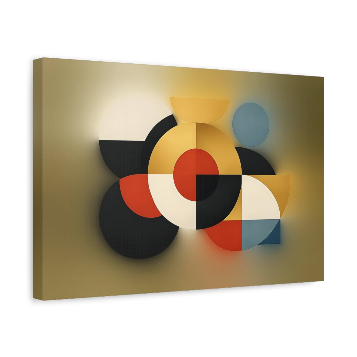 Vintage Geometric Circles Shapes Abstract - Canvas Wall Art Print