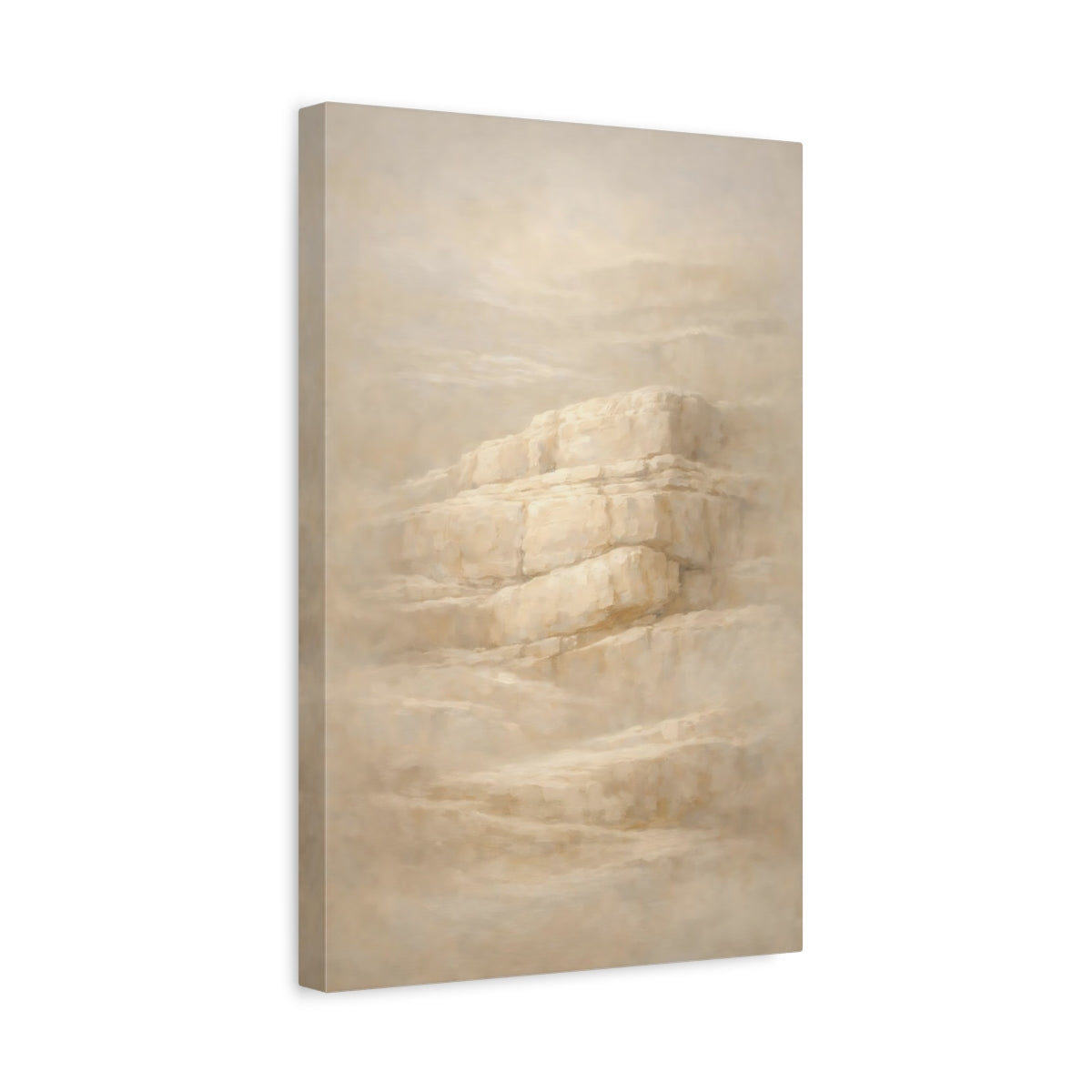 Side Mockup 4. Nature Rock Formation Neutral Rock Formation shown as stretched canvas wall art