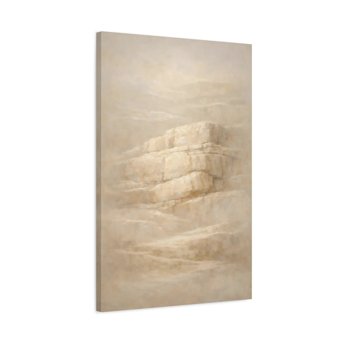 Side Mockup 2. Nature Rock Formation Neutral Rock Formation shown as stretched canvas wall art