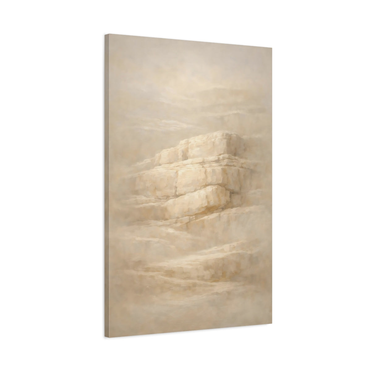 Side Mockup 1. Nature Rock Formation Neutral Rock Formation shown as stretched canvas wall art