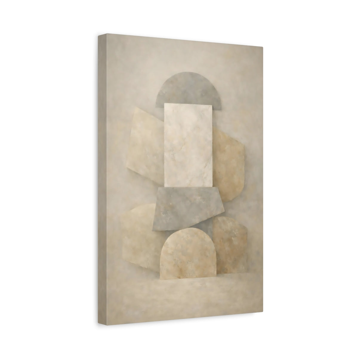 Side Mockup 4. Abstract Abstract Shapes Neutral Abstract Shapes shown as stretched canvas wall art