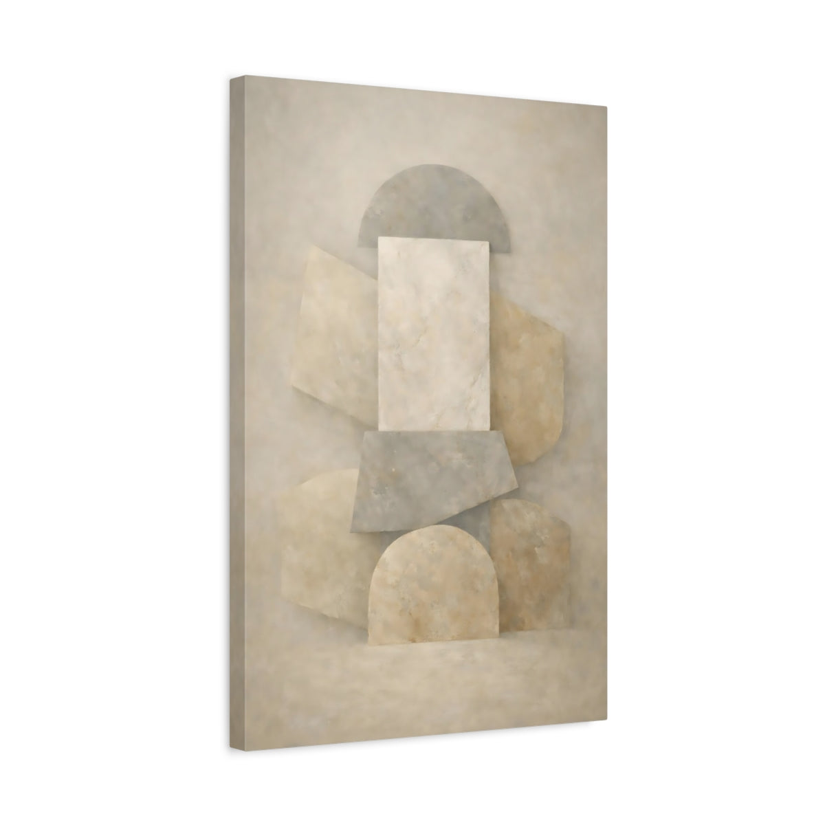 Side Mockup 3. Abstract Abstract Shapes Neutral Abstract Shapes shown as stretched canvas wall art
