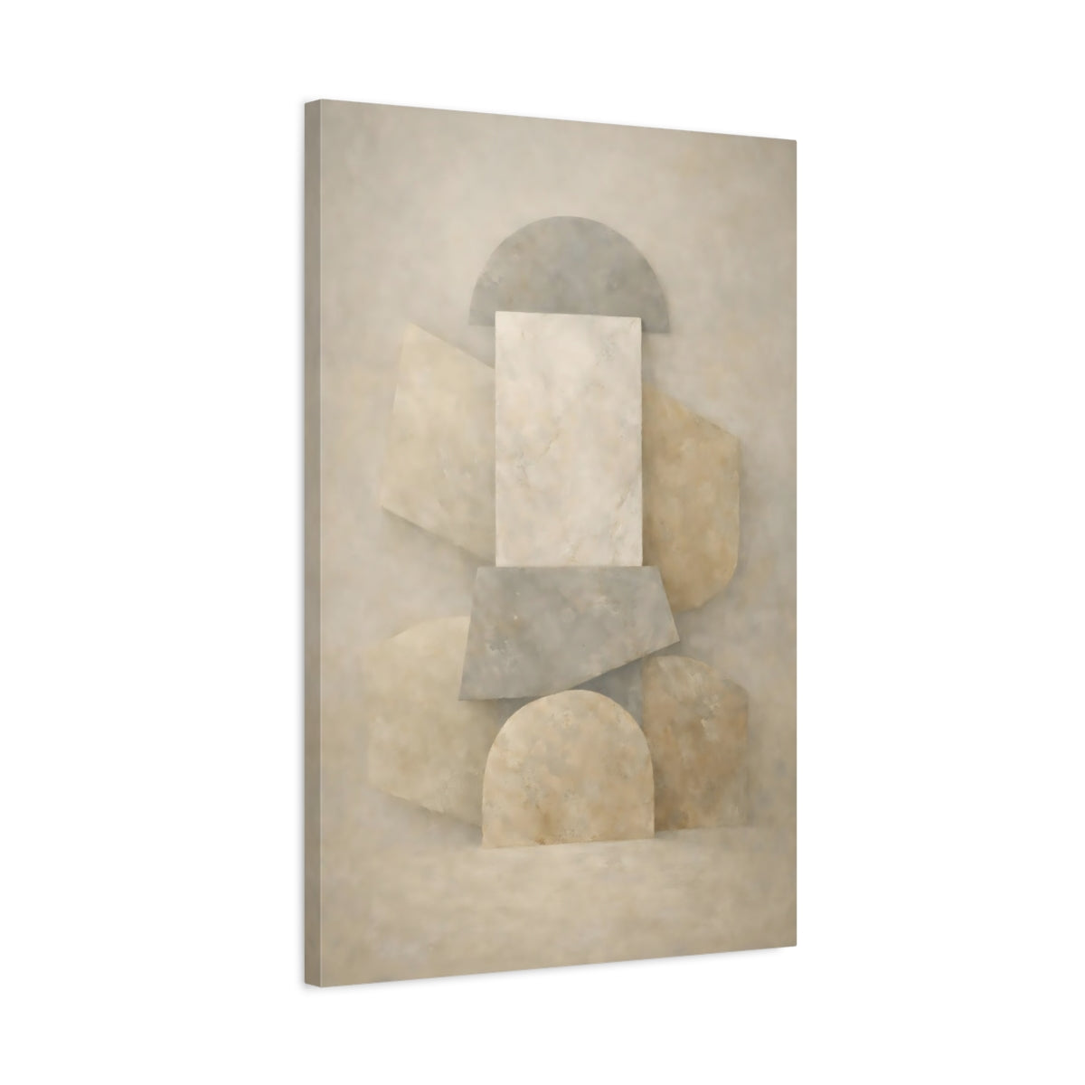 Side Mockup 2. Abstract Abstract Shapes Neutral Abstract Shapes shown as stretched canvas wall art