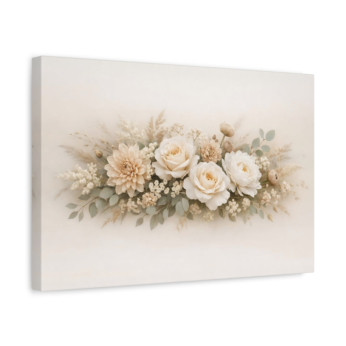 Floral Neutral Botanicals Flower Arrangement - Canvas Wall Art Print