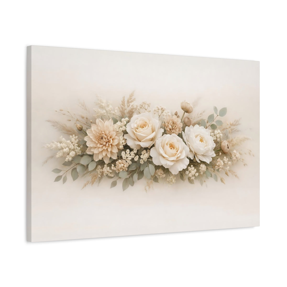 Floral Neutral Botanicals Flower Arrangement - Canvas Wall Art Print