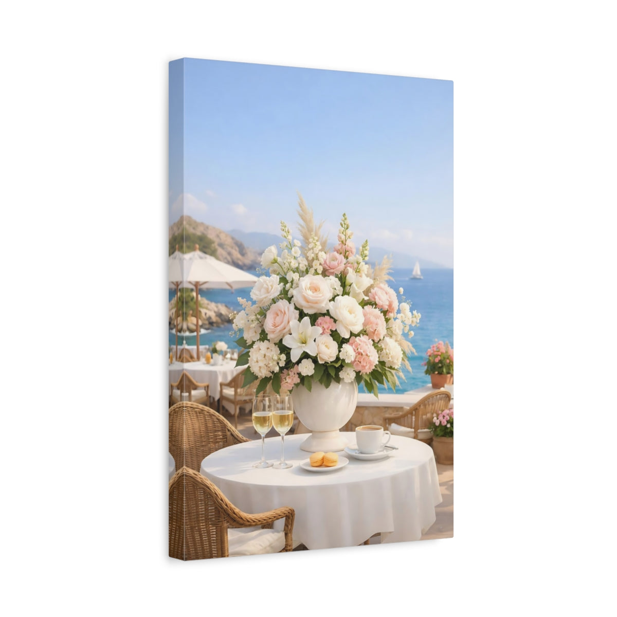 Floral Arrangement Pink White - Canvas Wall Art Print