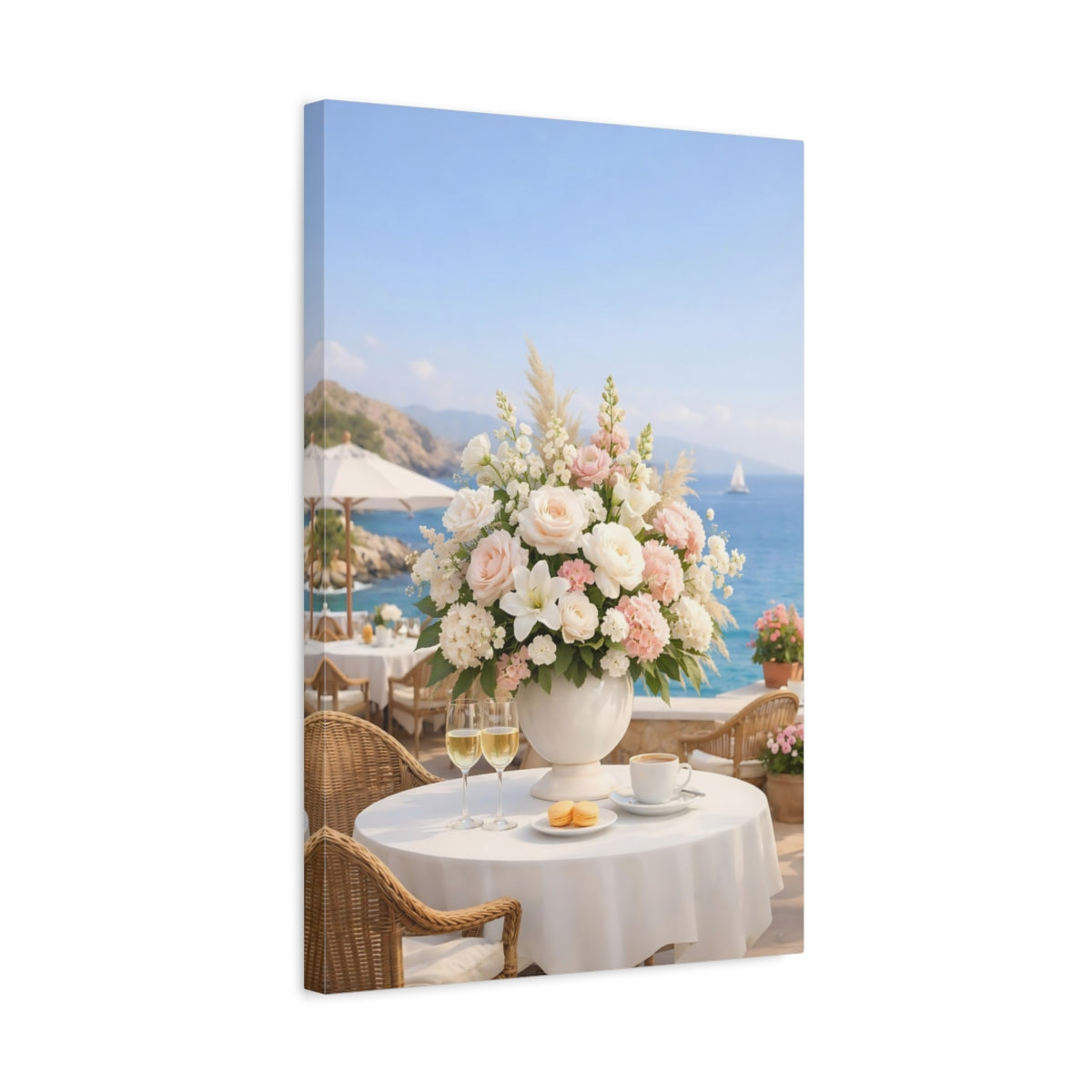 Floral Arrangement Pink White - Canvas Wall Art Print