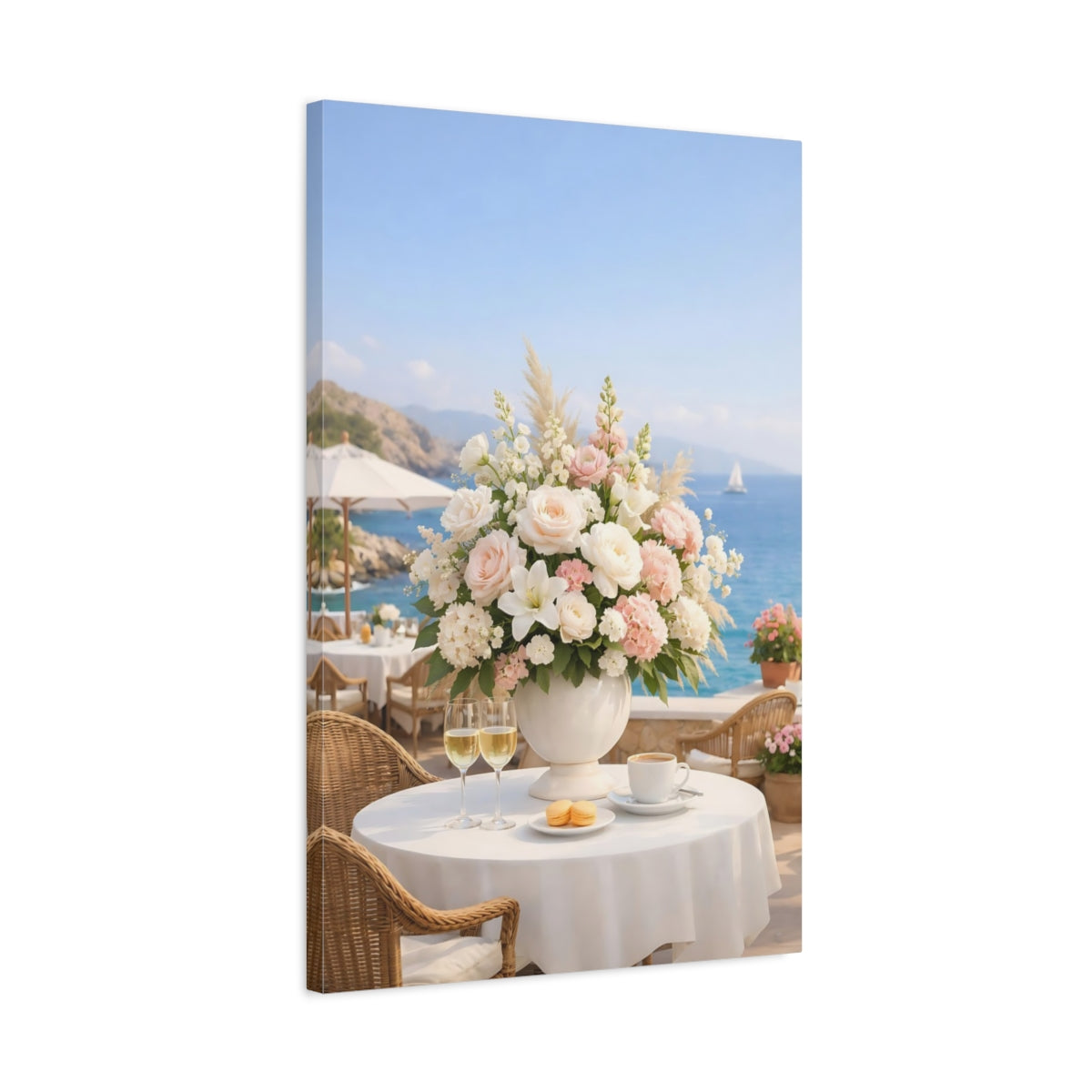 Floral Arrangement Pink White - Canvas Wall Art Print