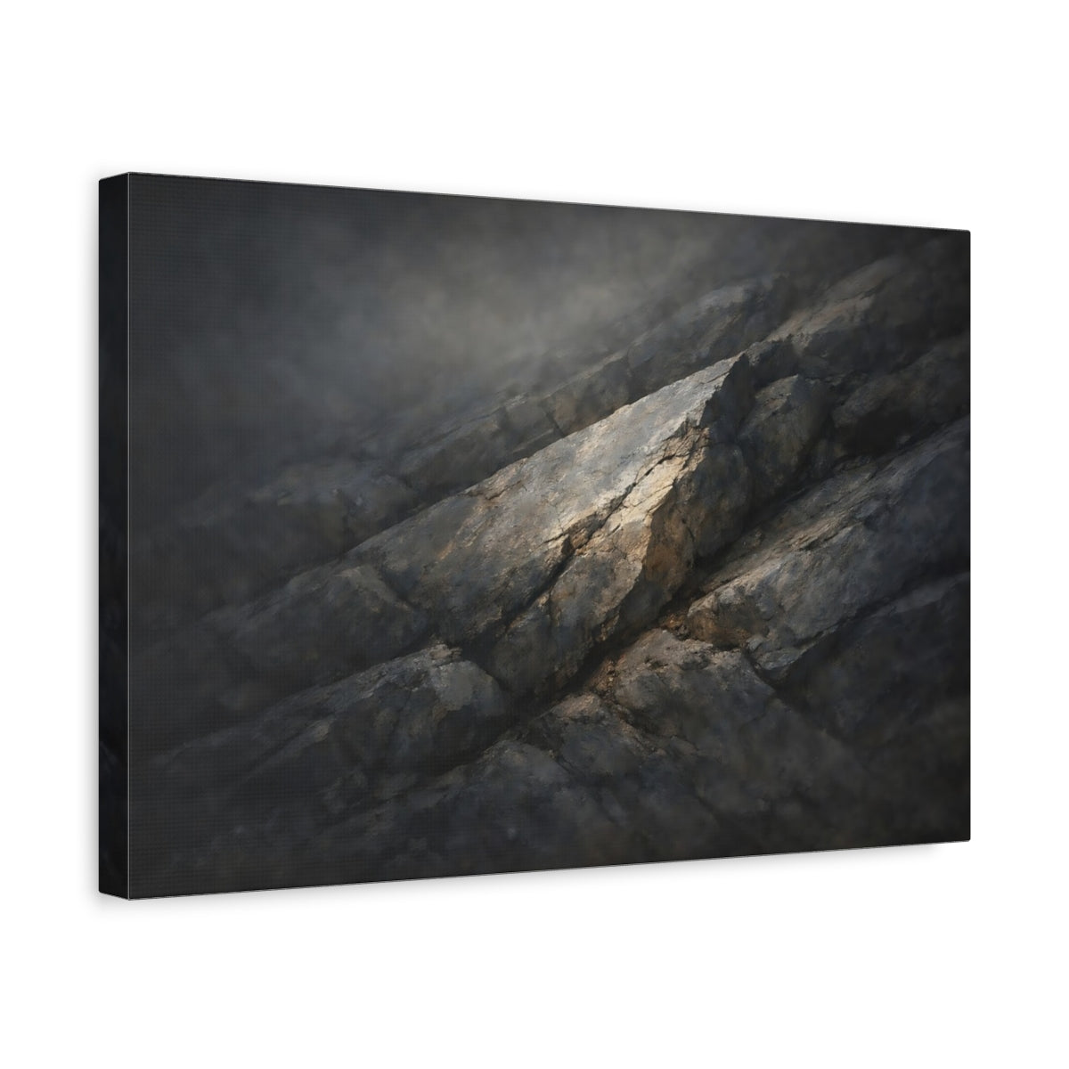 Moody Stone Texture Rock Formation Nature - Canvas Wall Art Print