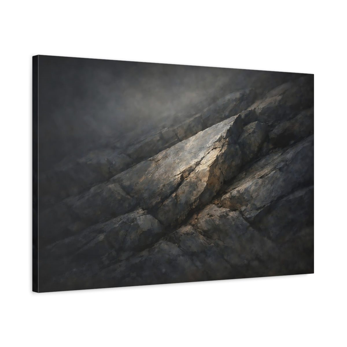Moody Stone Texture Rock Formation Nature - Canvas Wall Art Print