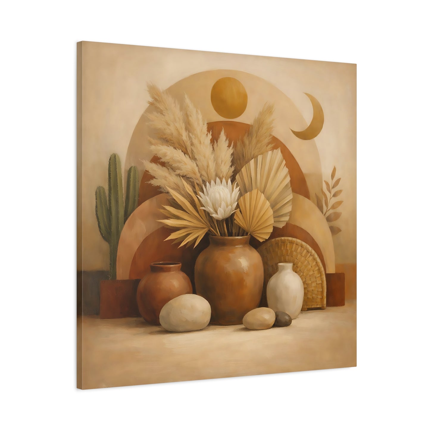 Nature Boho Still Life Brown And Beige - Canvas Wall Art Print
