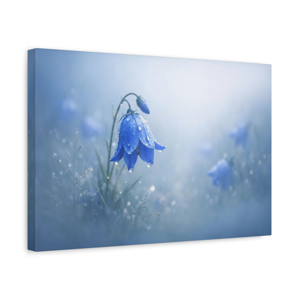 Brume Profondeur Fleur Clochette Bleue Floral - Impression sur Toile