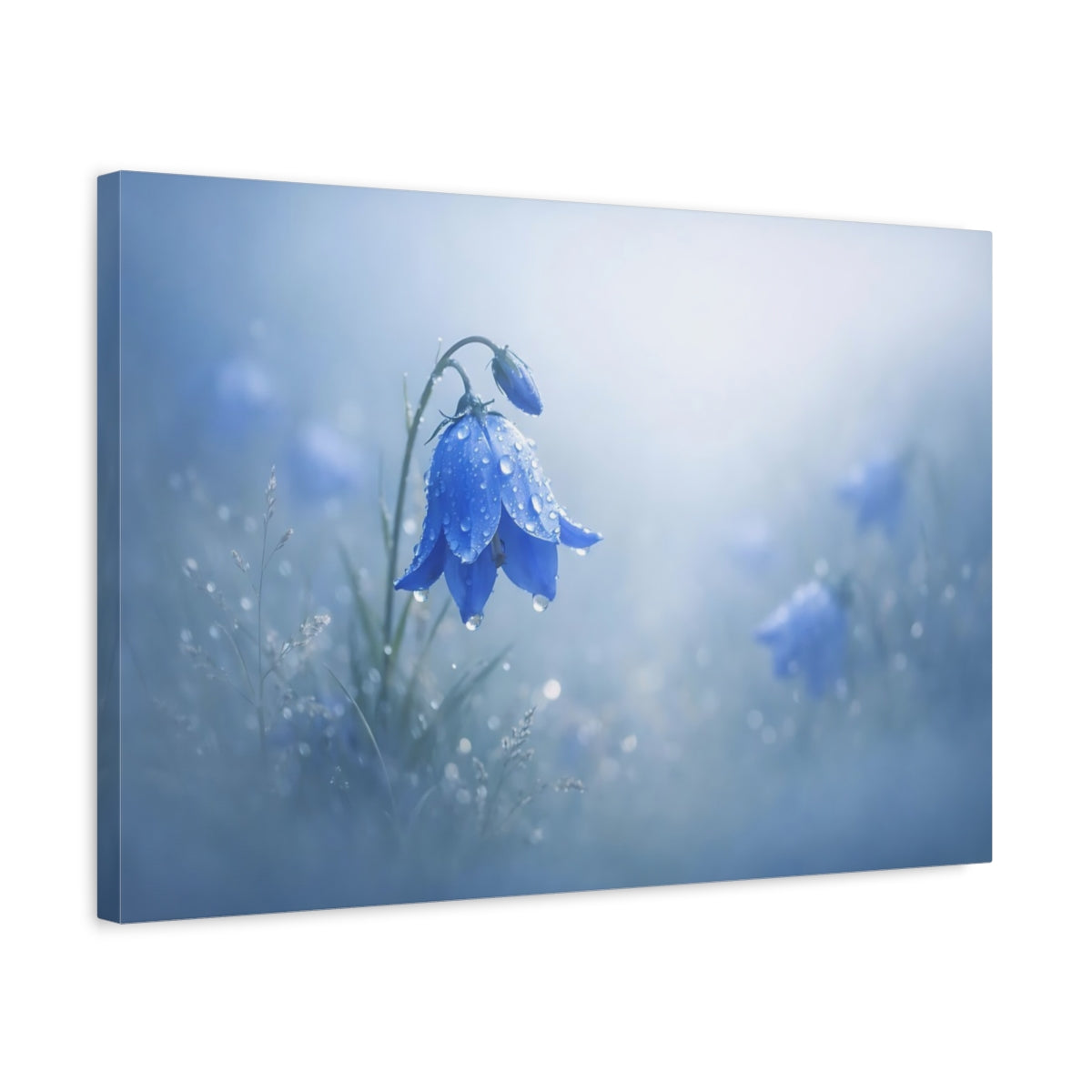 Brume Profondeur Fleur Clochette Bleue Floral - Impression sur Toile