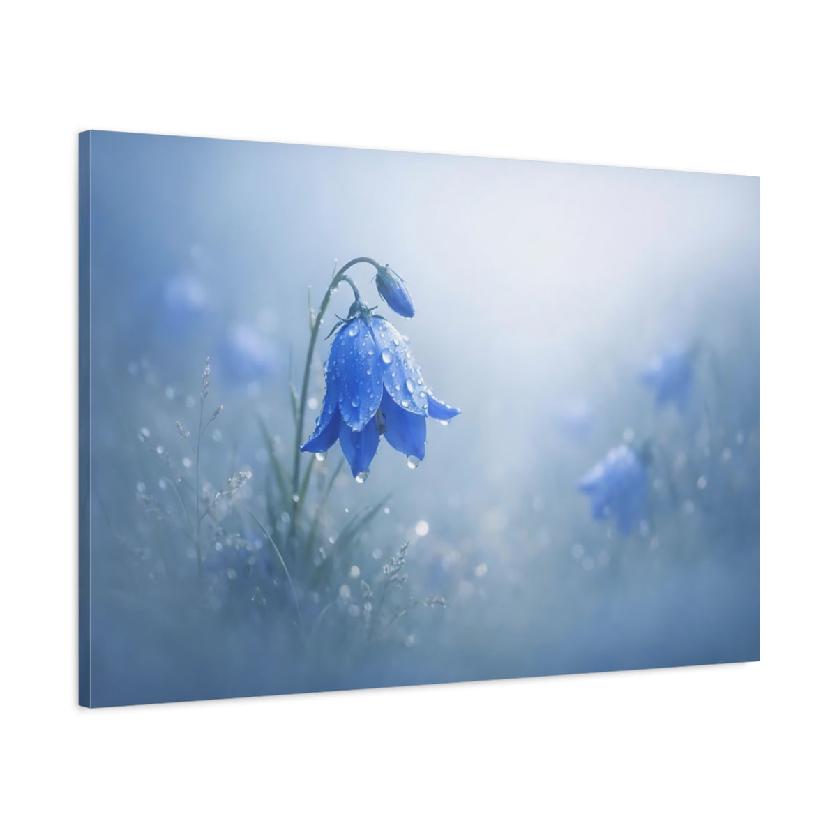 Brume Profondeur Fleur Clochette Bleue Floral - Impression sur Toile