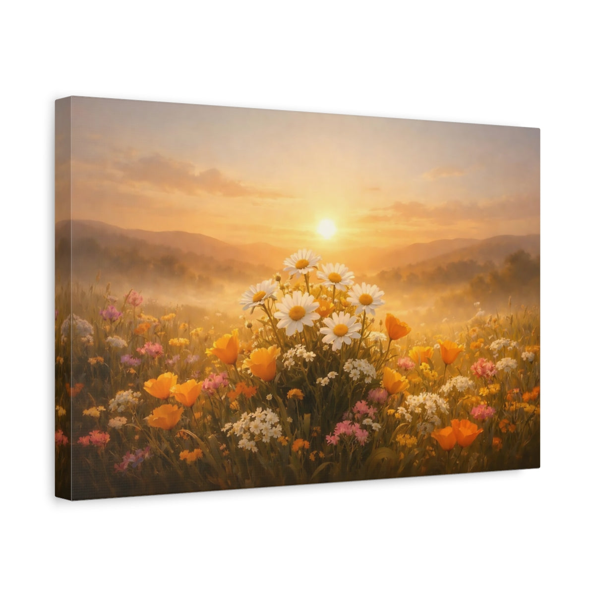 Golden Glow Spring Flowers Wildflowers Nature - Canvas Wall Art Print