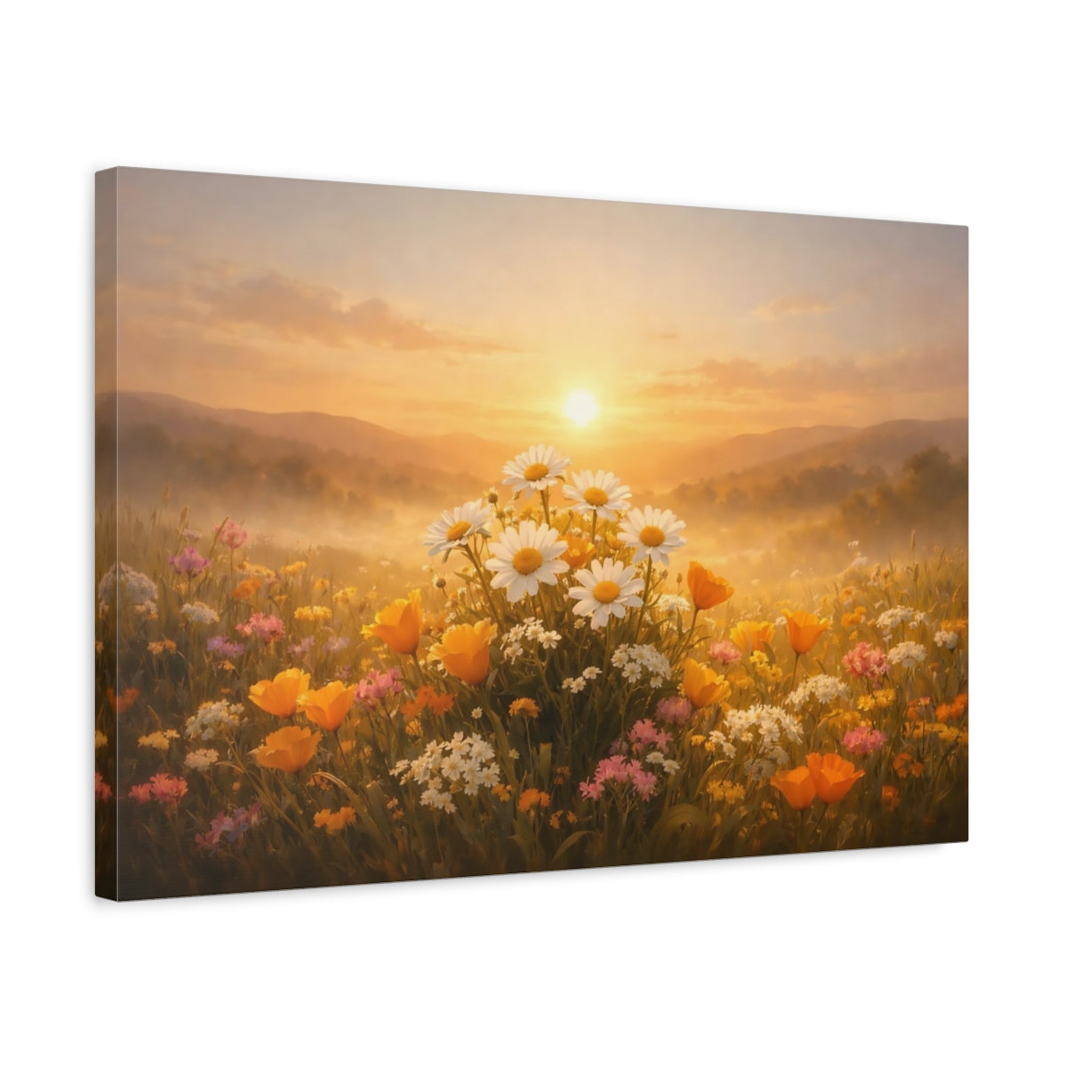 Golden Glow Spring Flowers Wildflowers Nature - Canvas Wall Art Print
