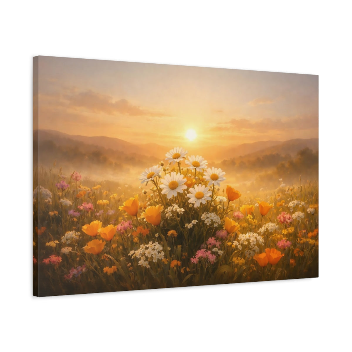 Golden Glow Spring Flowers Wildflowers Nature - Canvas Wall Art Print