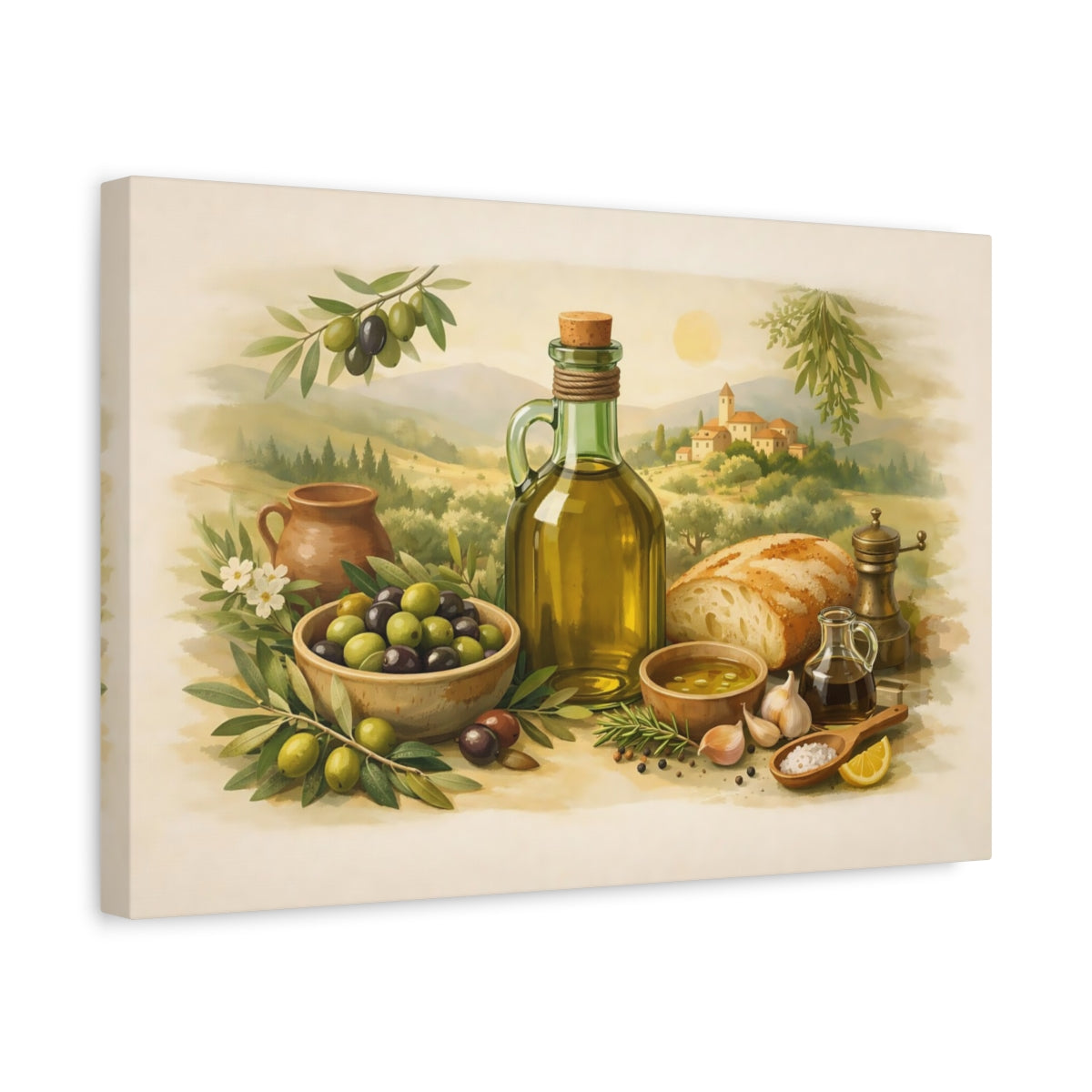 Boho Olive Oil Nature - Canvas Wall Art Print